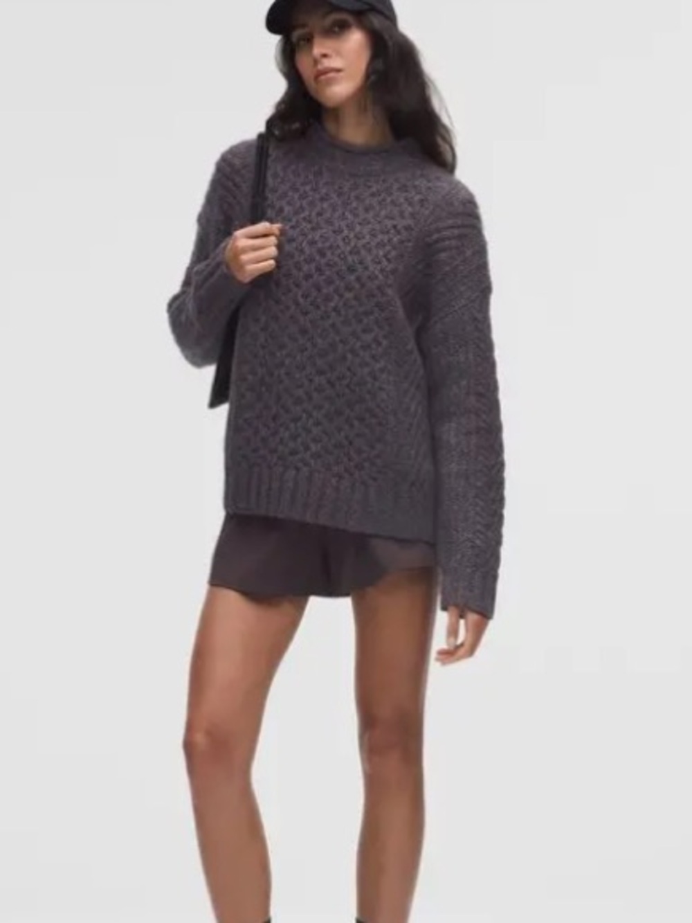 Lululemon wool blend cable knit sweater aize XL